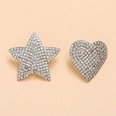 Fashion heartshaped star simple asymmetric full diamond alloy earringspicture11